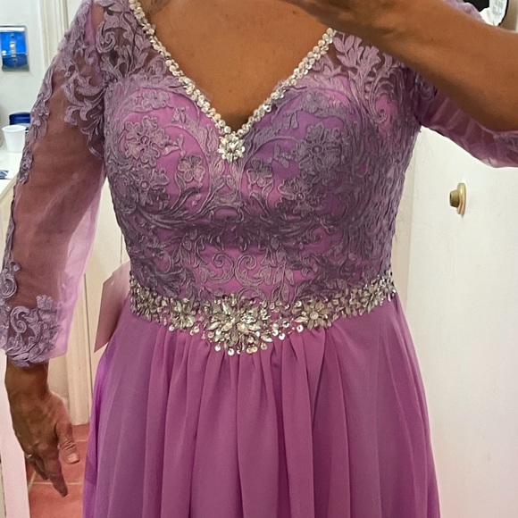 LanTing A-Line NEW Fits sz. 10-12 Elegant Lilac purple long dress Wedding MOB 💕 - Picture 7 of 16